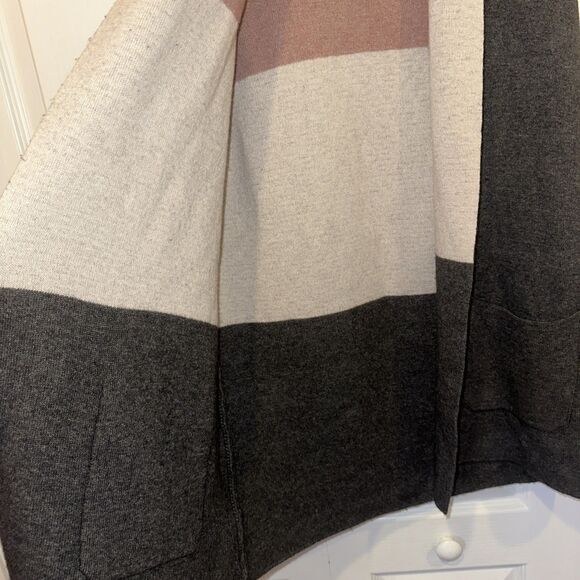 Benedetta B Merino Wool Cashmere Blend Italian Made Color Block Open Cardigan M - Picture 8 of 10
